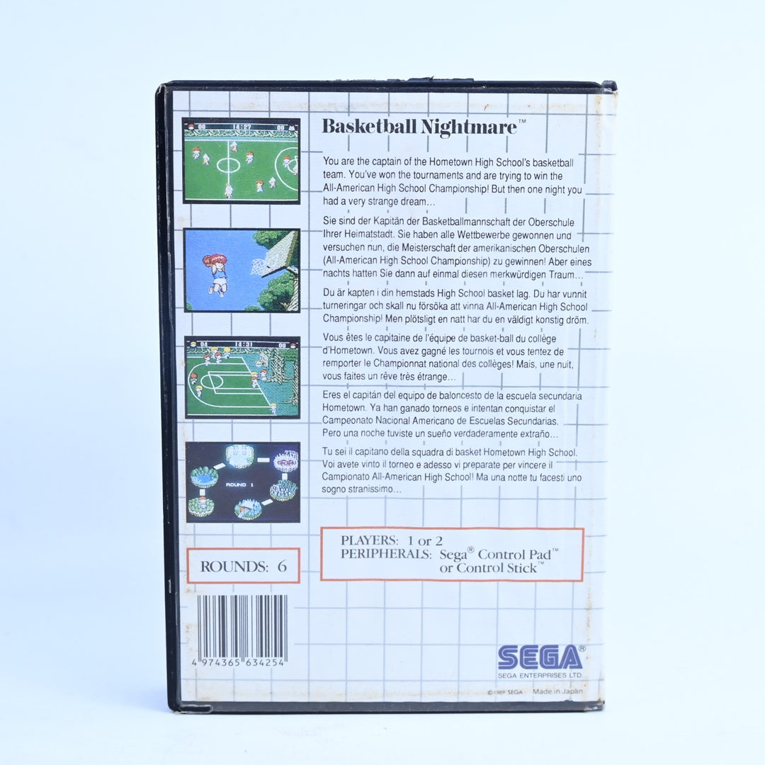 Basketball Nightmare - Sega Master System Game - No Manual - PAL - FREE POST!