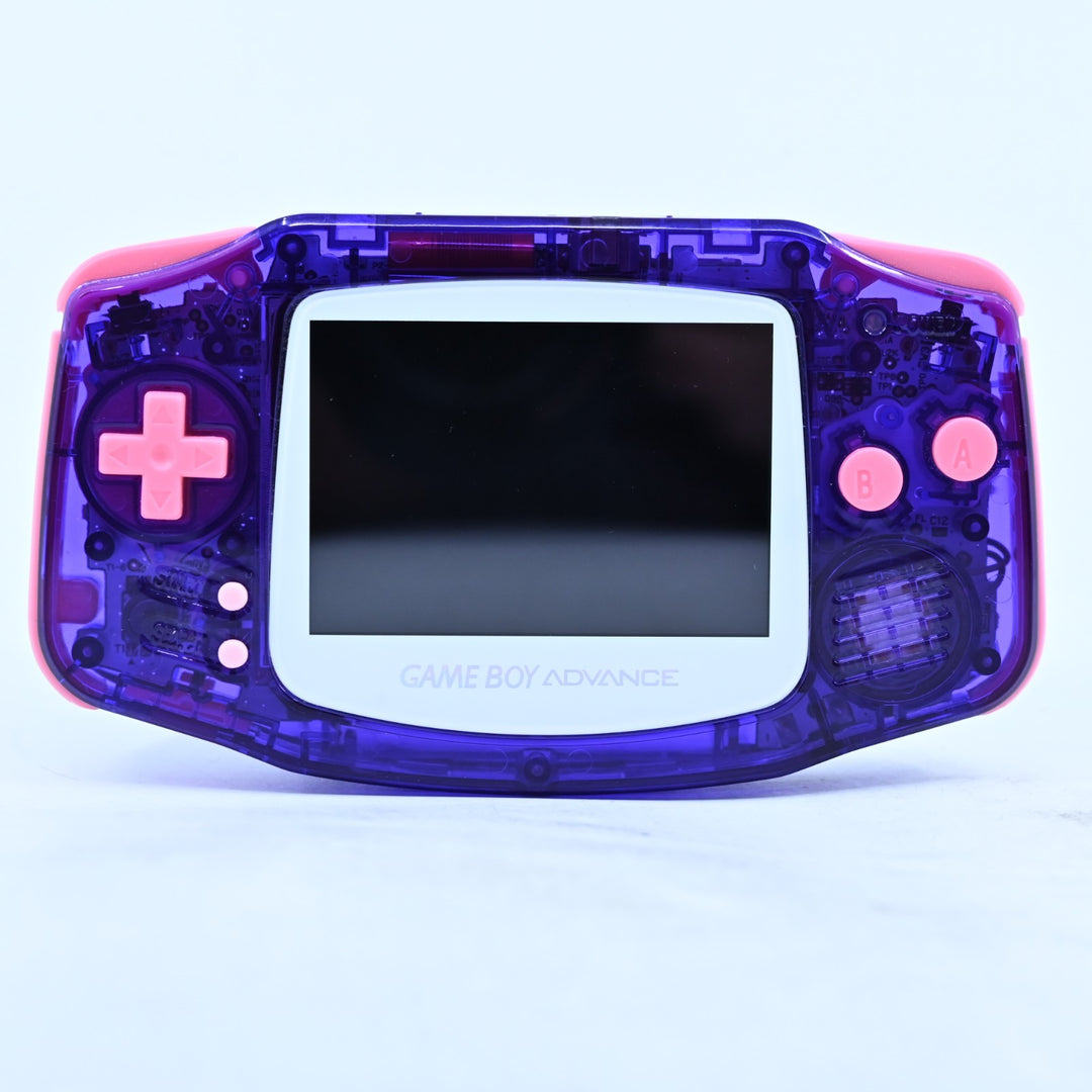 Clear Purple/Pink + IPS Screen - Nintendo Gameboy Advance Console - AGB-001
