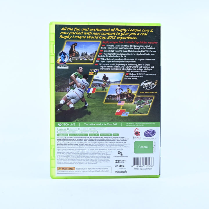 Rugby League Live 2: World Cup Edition - Xbox 360 Game + Manual - PAL