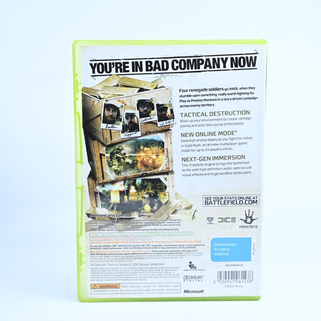 Battlefield: Bad Company - Xbox 360 Game + Manual - PAL - MINT DISC!