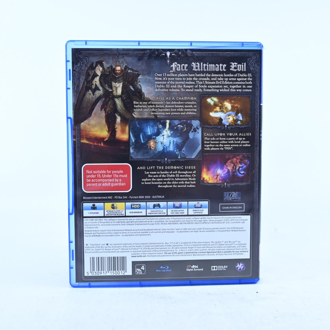Diablo III: Reaper of Souls - Ultimate Evil Edition - PS4 Game - MINT DISC!