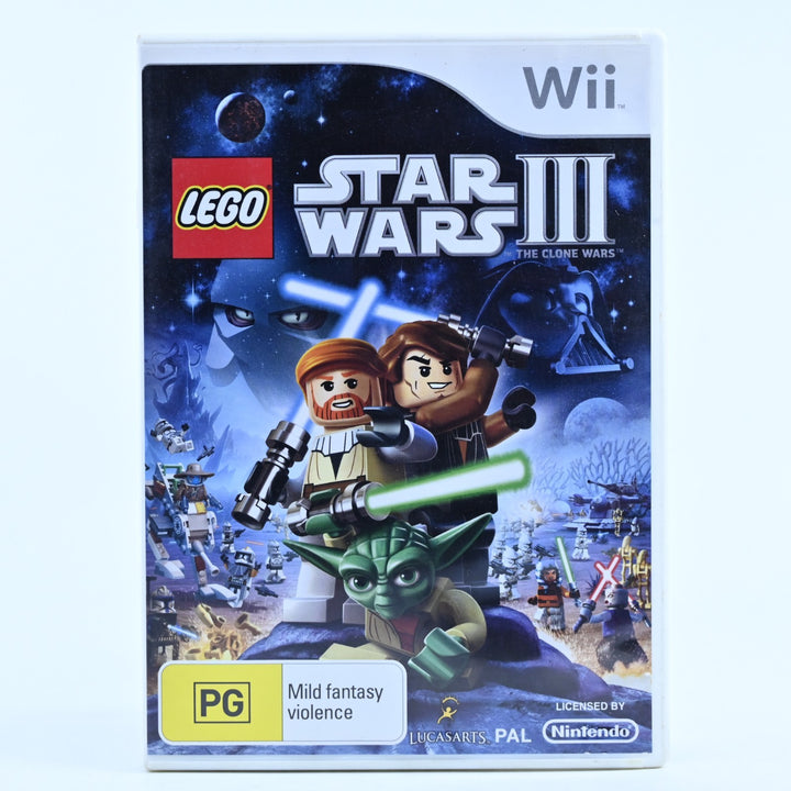 LEGO Star Wars III The Clone Wars - Nintendo Wii Game + Manual - PAL