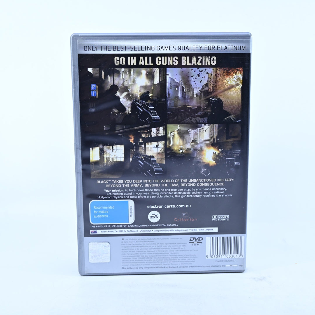 Black - Sony Playstation 2 / PS2 Game + Manual - PAL