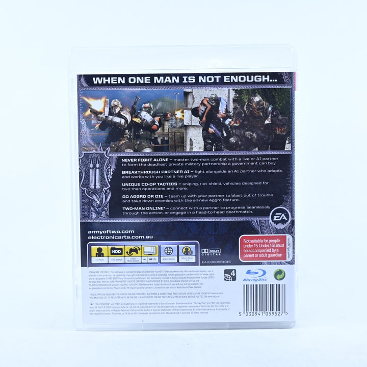Army of Two - Sony Playstation 3 / PS3 Game + Manual - MINT DISC!