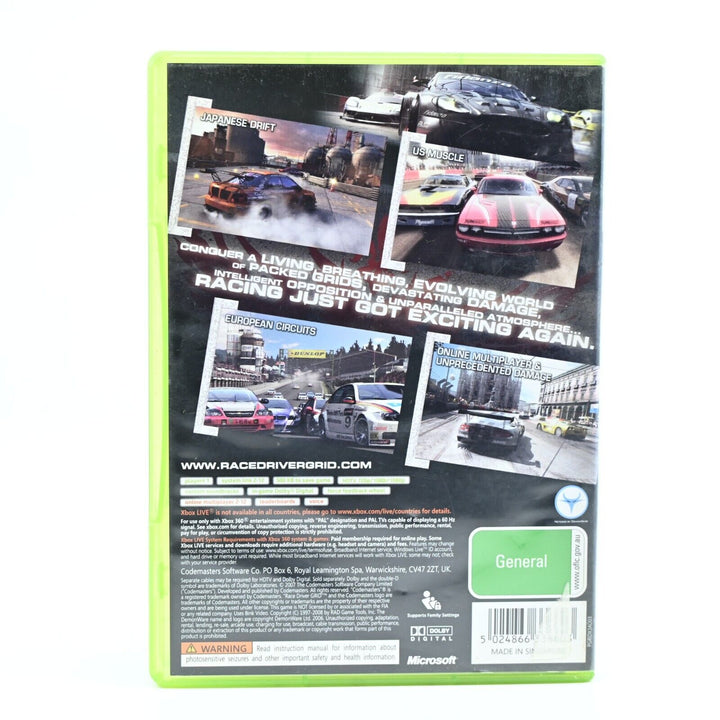 Racedriver GRID - Xbox 360 Game + Manual - PAL - FREE POST!