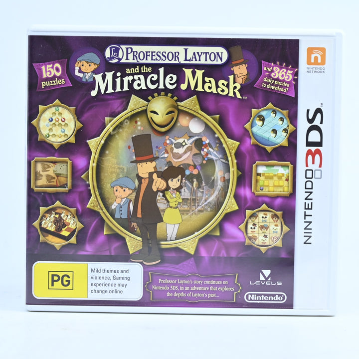 Professor Layton and the Miracle Mask - Nintendo 3DS Game - PAL + Manual