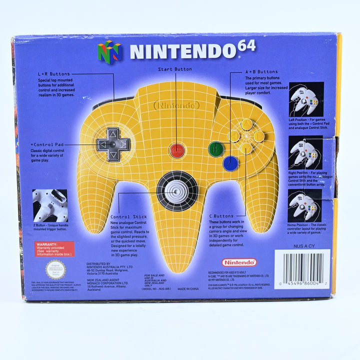 Solid Yellow Boxed Controller - N64 / Nintendo 64 Accessory - PAL - FREE POST!