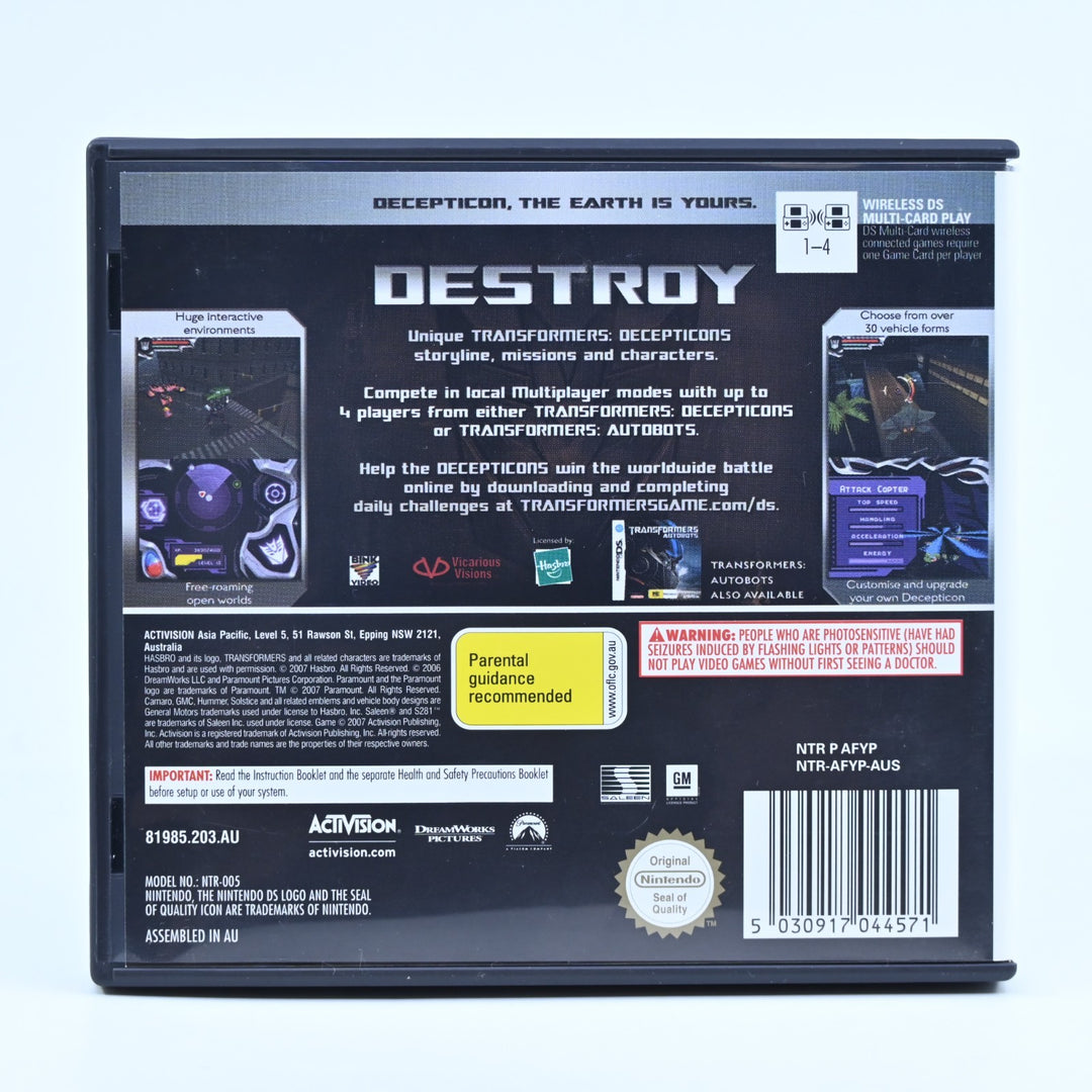Transformers: Decepticons - Nintendo DS Game - PAL + Manual - FREE POST!