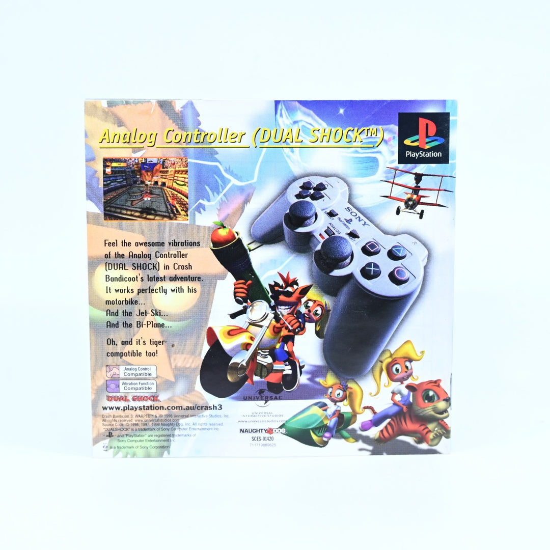 Crash Bandicoot 3: Warped - Sony Playstation 1 / PS1 Game + Manual -MINT DISC!