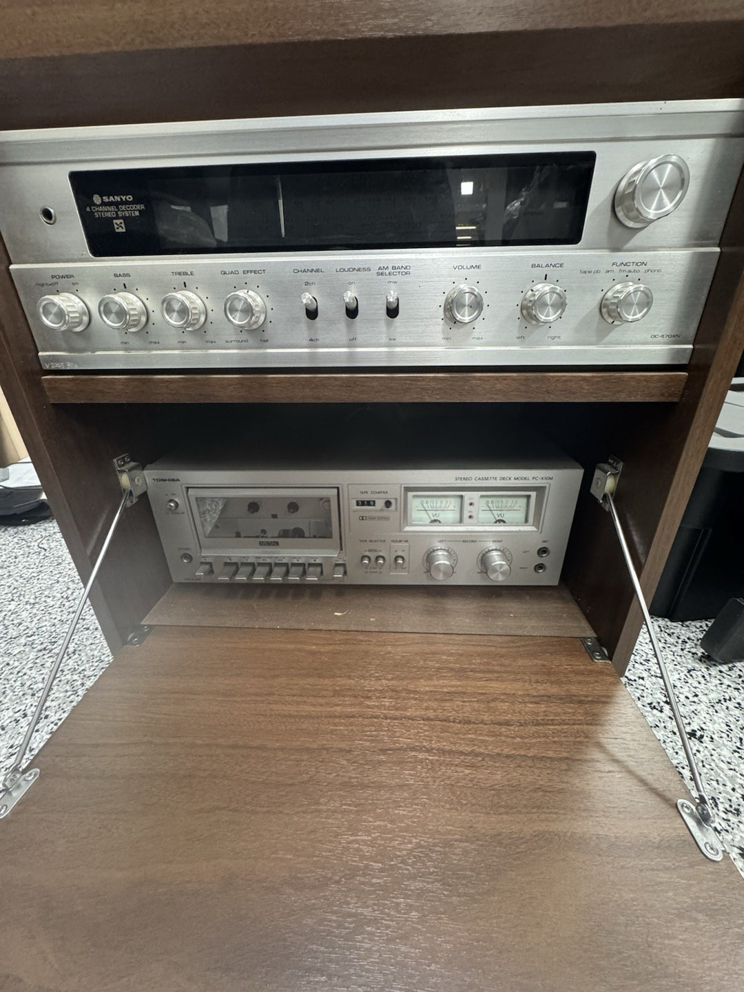 Vintage turntable stereo and tape player