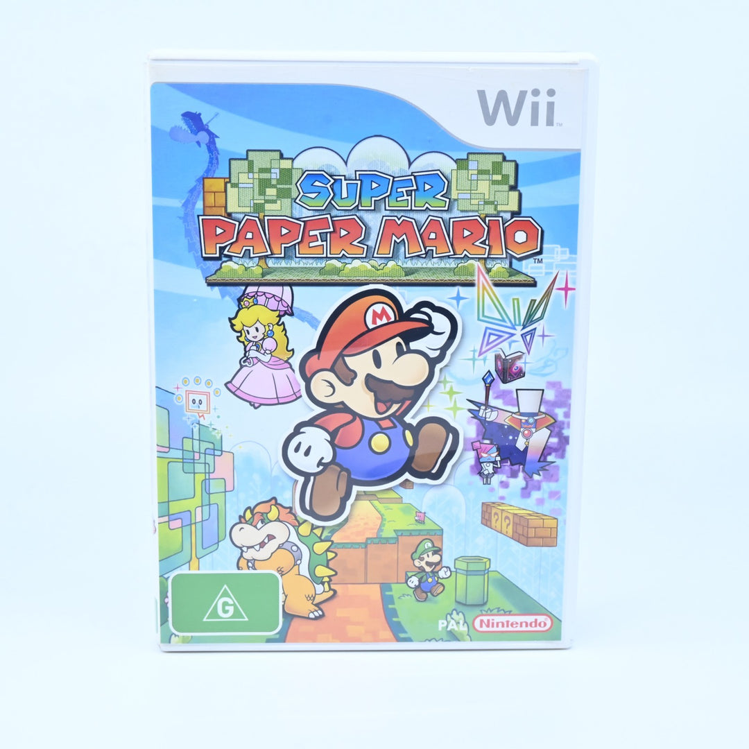 Super Paper Mario - Nintendo Wii Game + Manual - PAL - MINT DISC!
