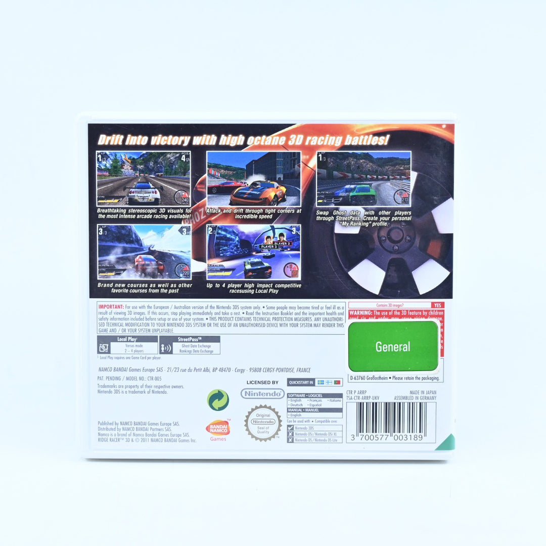Ridge Racer 3D - Nintendo 3DS Game - PAL + Manual - FREE POST!