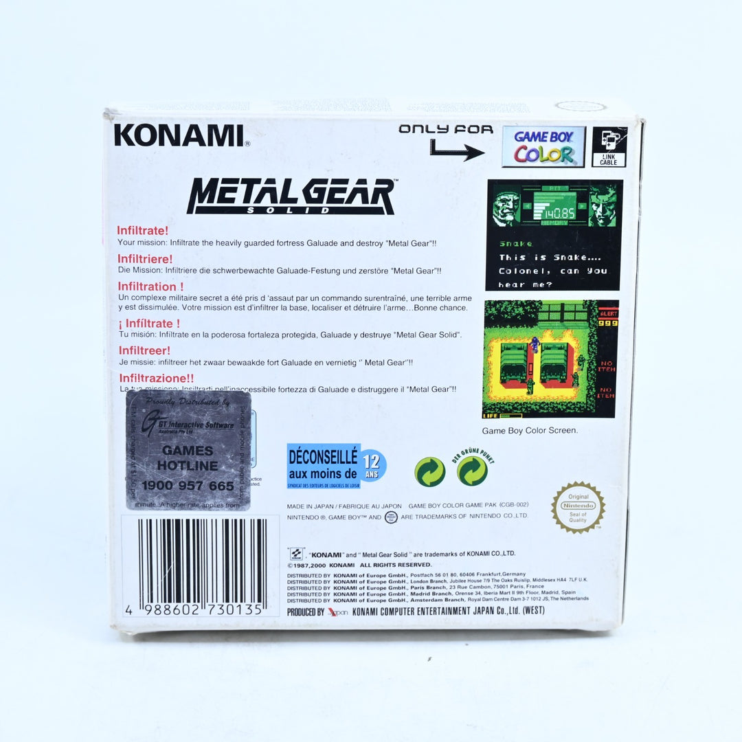 Metal Gear Solid - Nintendo Gameboy Color Boxed Game - PAL - FREE POST!