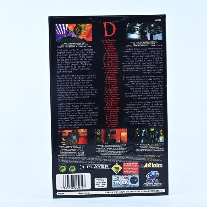 D - Sega Saturn Game + Manual - PAL - MINT DISC!