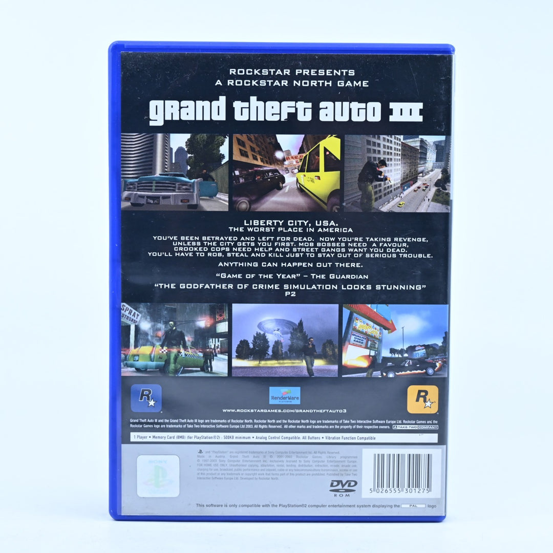 Grand Theft Auto III - Sony Playstation 2 / PS2 Game + Manual - No Map - PAL