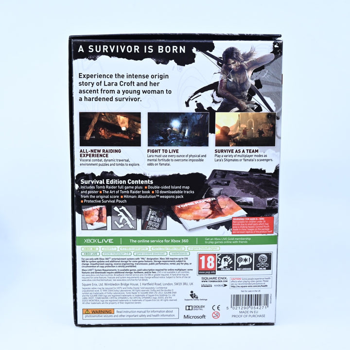 Tomb Raider Survival Edition - Xbox 360 Game + Manual + Map - PAL - MINT DISC!