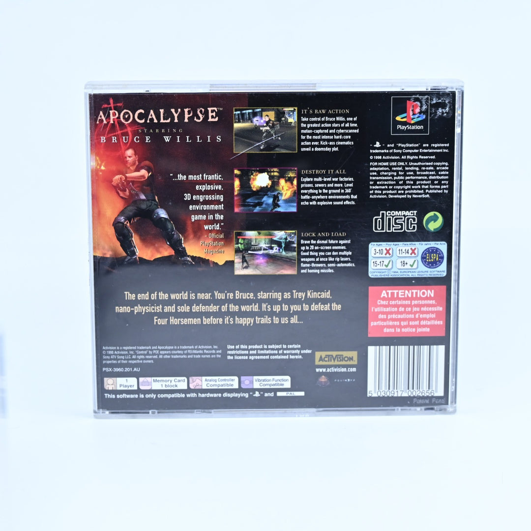 Apocalypse Starring Bruce Willis - Sony Playstation 1 / PS1 Game -  MINT DISC
