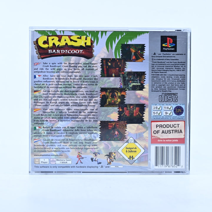 Crash Bandicoot - Sony Playstation 1 / PS1 Game + Manual - PAL
