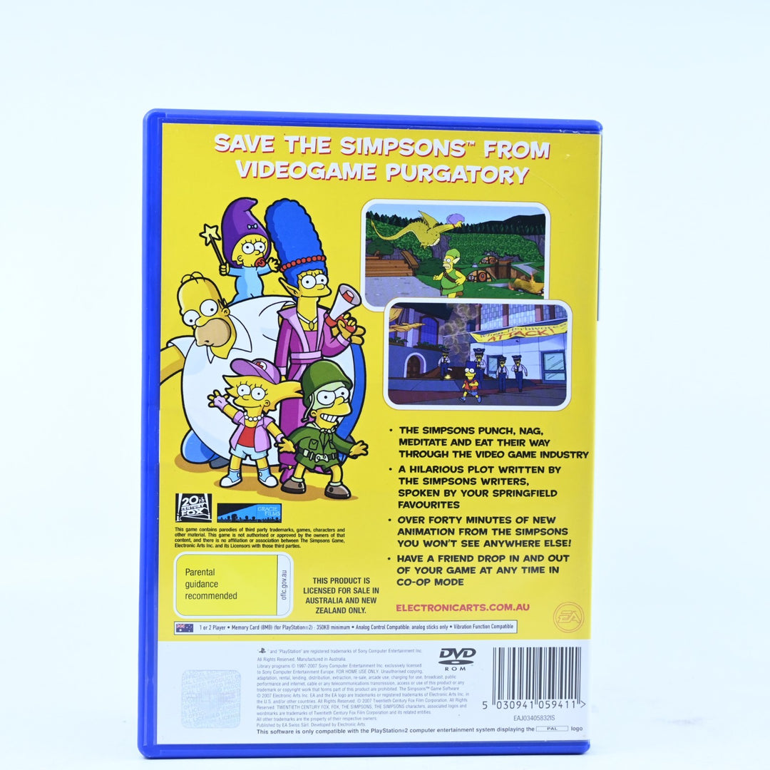 The Simpsons Game - Sony Playstation 2 / PS2 Game + Manual - PAL - MINT DISC!
