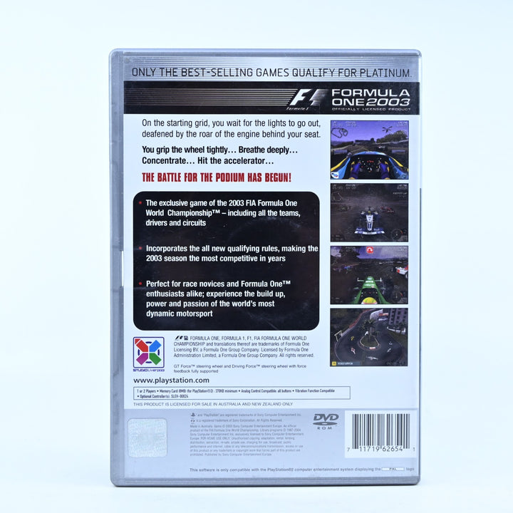 Formula One 2003 - Sony Playstation 2 / PS2 Game + Manual - PAL - MINT DISC!