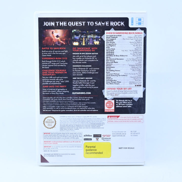 Guitar Hero: Warriors of Rock - Nintendo Wii Game - No Manual - PAL - MINT DISC!