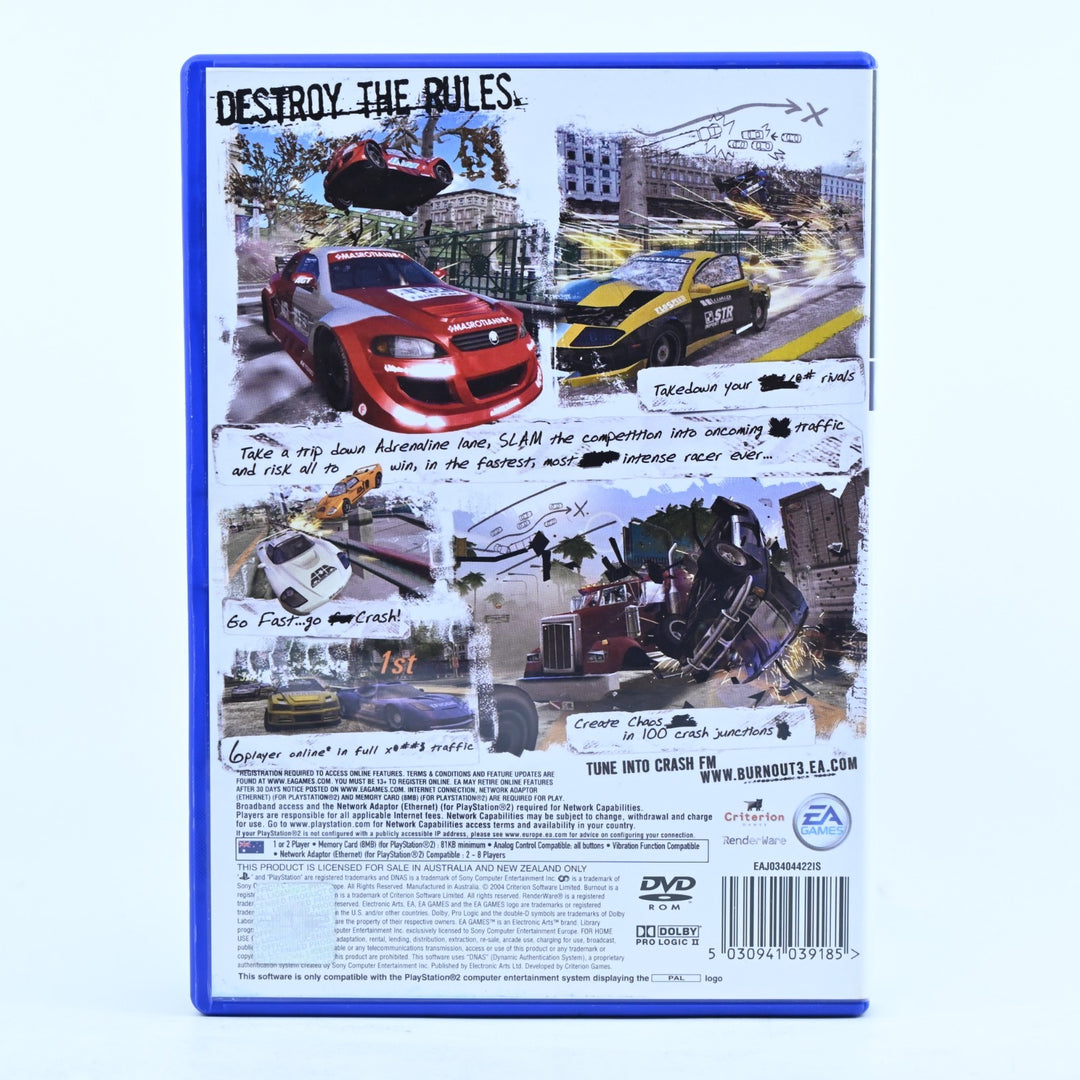 Burnout 3: Takedown - Sony Playstation 2 / PS2 Game + Manual - PAL - MINT DISC!
