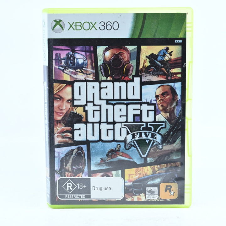 Grand Theft Auto V 5 - Xbox 360 Game + Manual + Map- PAL - FREE POST!
