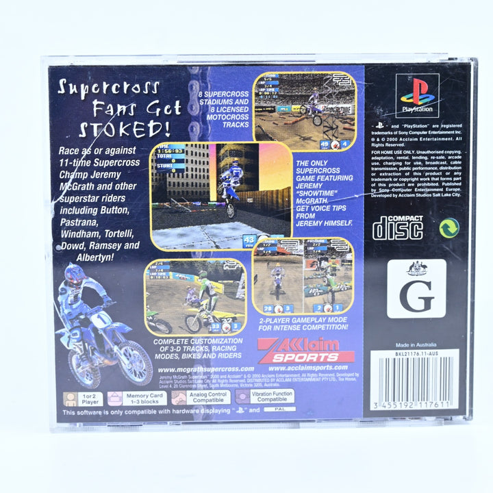 Jeremy McGrath Supercross 2000 - Sony Playstation 1 / PS1 Game + Manual - PAL