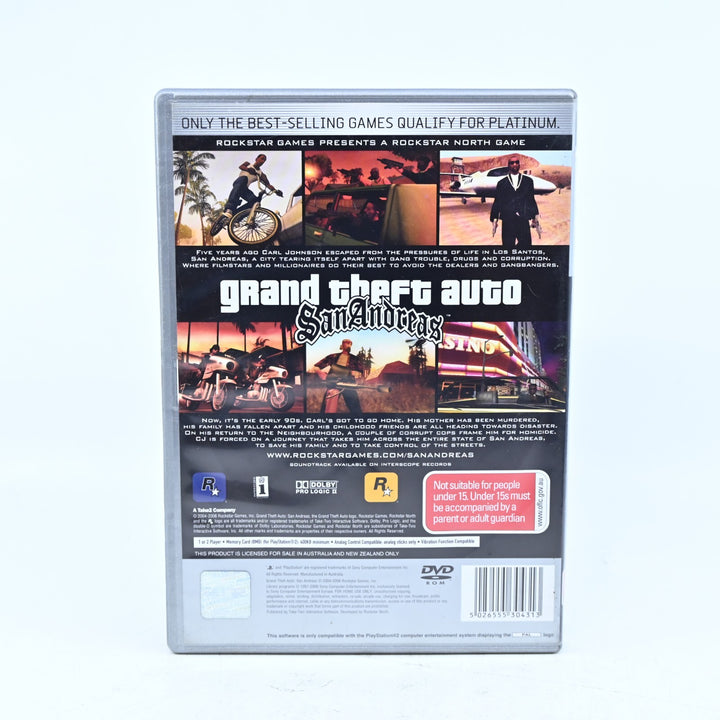 Grand Theft Auto: San Andreas - Sony Playstation 2 / PS2 Game + Manual / No Map