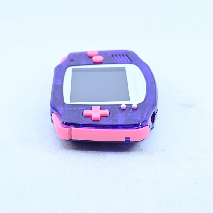 Clear Purple/Pink + IPS Screen - Nintendo Gameboy Advance Console - AGB-001