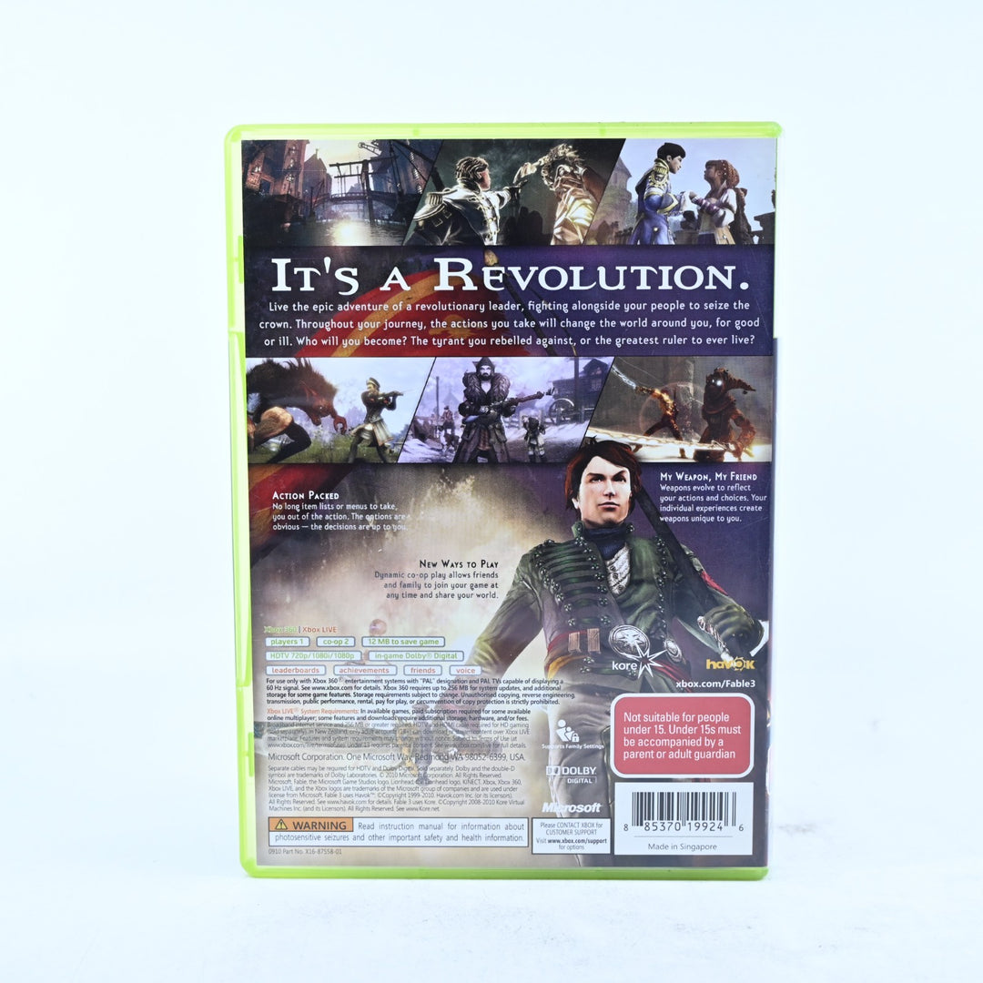 Fable III - Xbox 360 Game + Manual - PAL - MINT DISC!