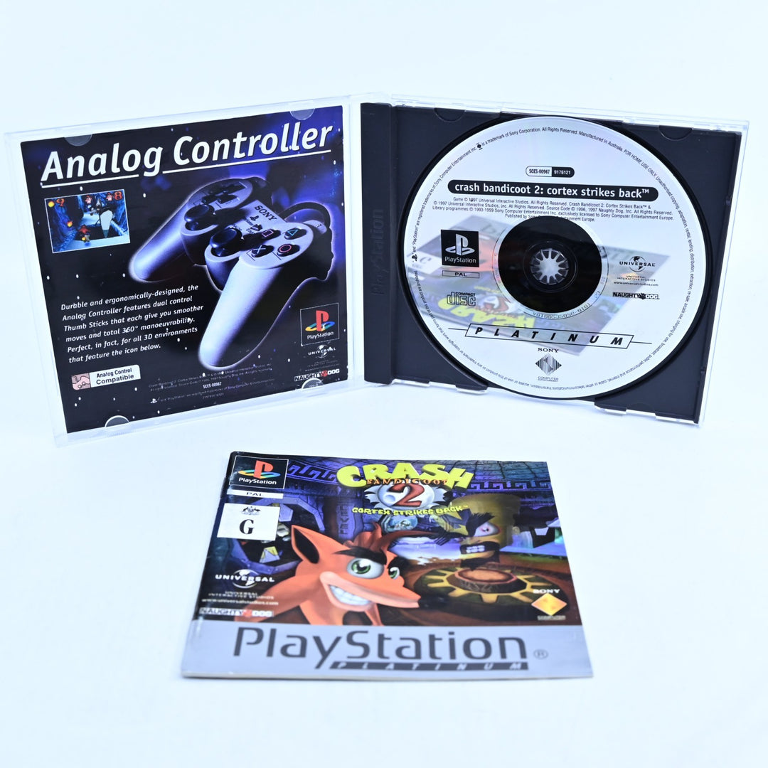 Crash Bandicoot 2: Cortex Strikes Back - Sony Playstation 1 / PS1 Game + Manual