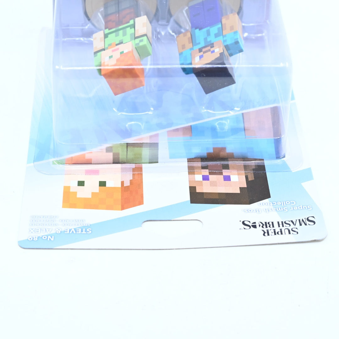 SEALED! Steve & Alex - Amiibo - Super Smash Bros. Collection - Minecraft - Toy