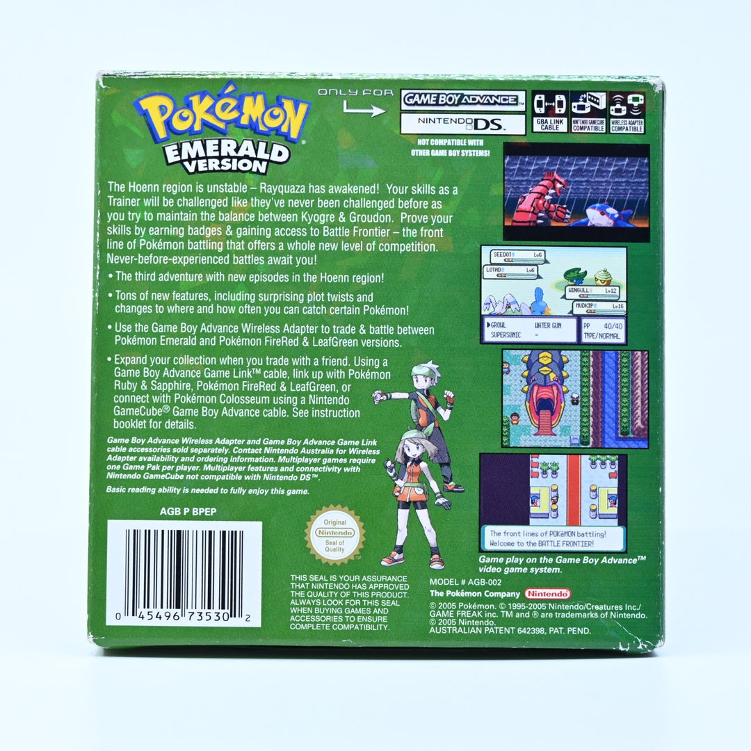 Pokemon Emerald Version - GBA Boxed Game - PAL - FREE POST! ORIGINAL BAGGIE!