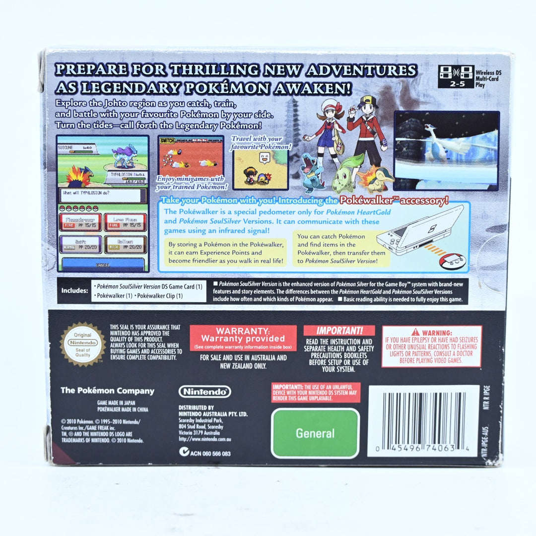 Pokemon SoulSilver - Nintendo DS Game Boxed + PokeWalker + Manual - Soul Silver