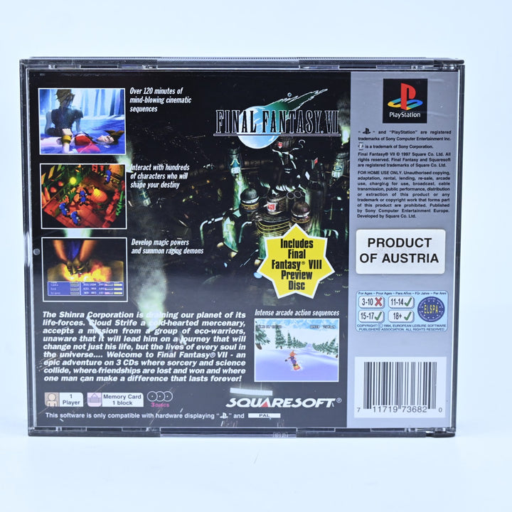 Final Fantasy VII - Sony Playstation 1 / PS1 Game + Manual - PAL - MINT DISC!