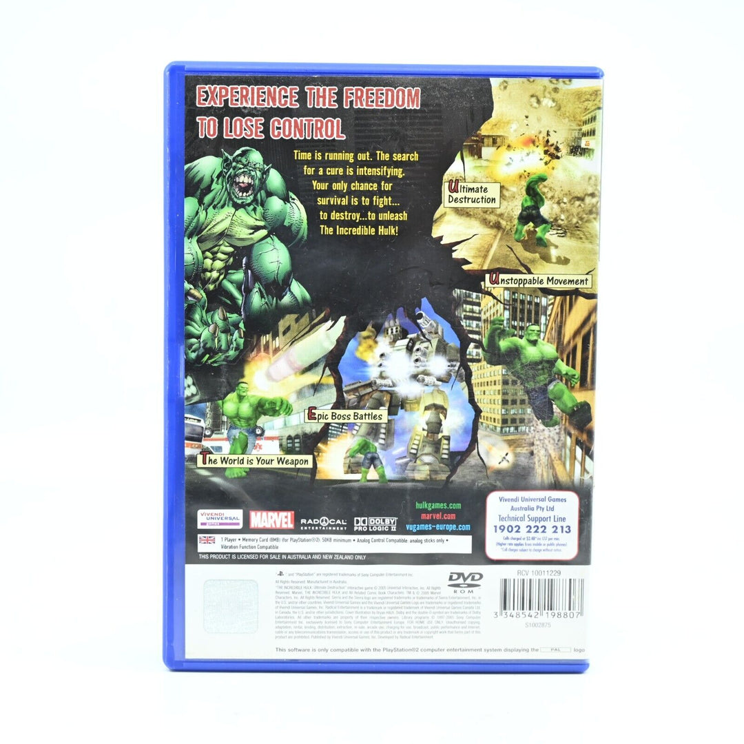 The Incredible Hulk Ultimate Destruction- Sony Playstation 2 / PS2 Game + Manual