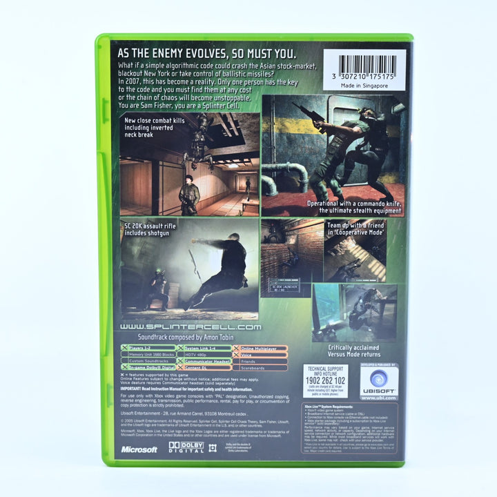 Tom Clancy's Splinter Cell: Chaos Theory - Original Xbox Game + Manual - PAL