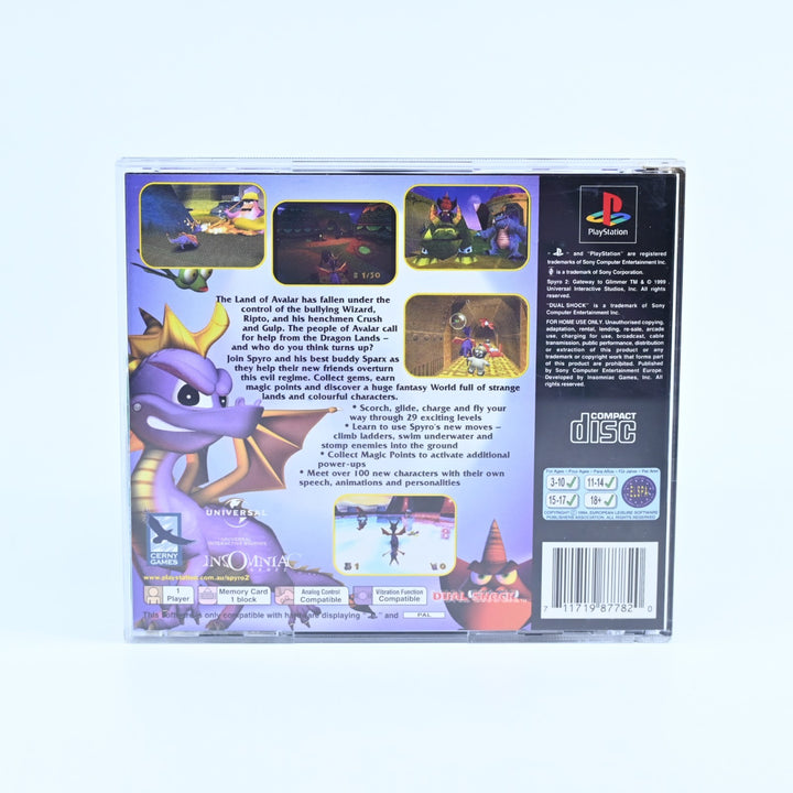 Spyro 2: Gateway to Glimmer - Sony Playstation 1 / PS1 Game + Manual