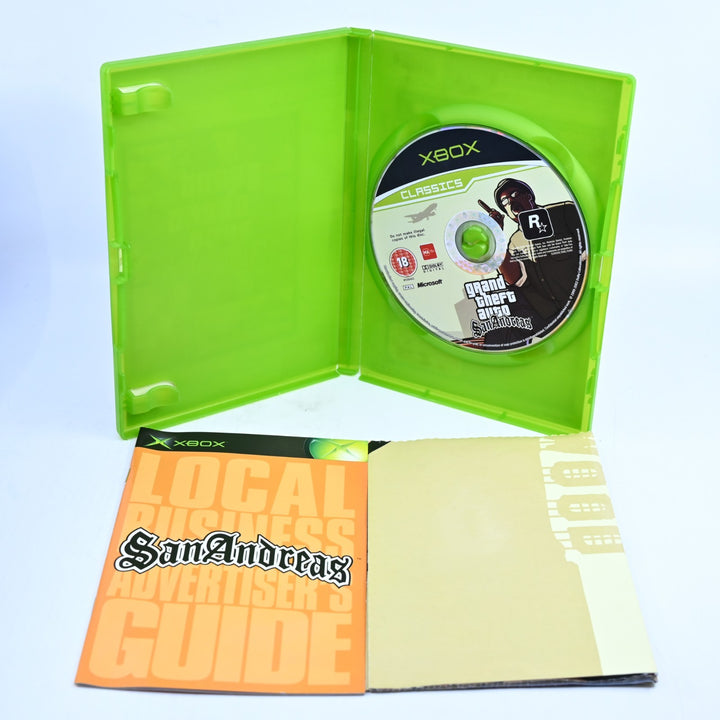Grand Theft Auto: San Andreas - Original Xbox Game + Manual + Map - PAL