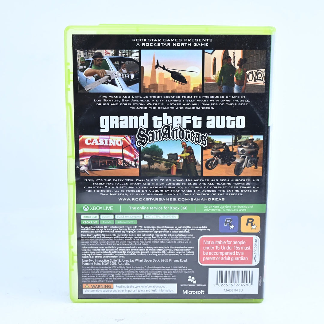 Grand Theft Auto: San Andreas - Xbox 360 Game - No Manual + Map - PAL