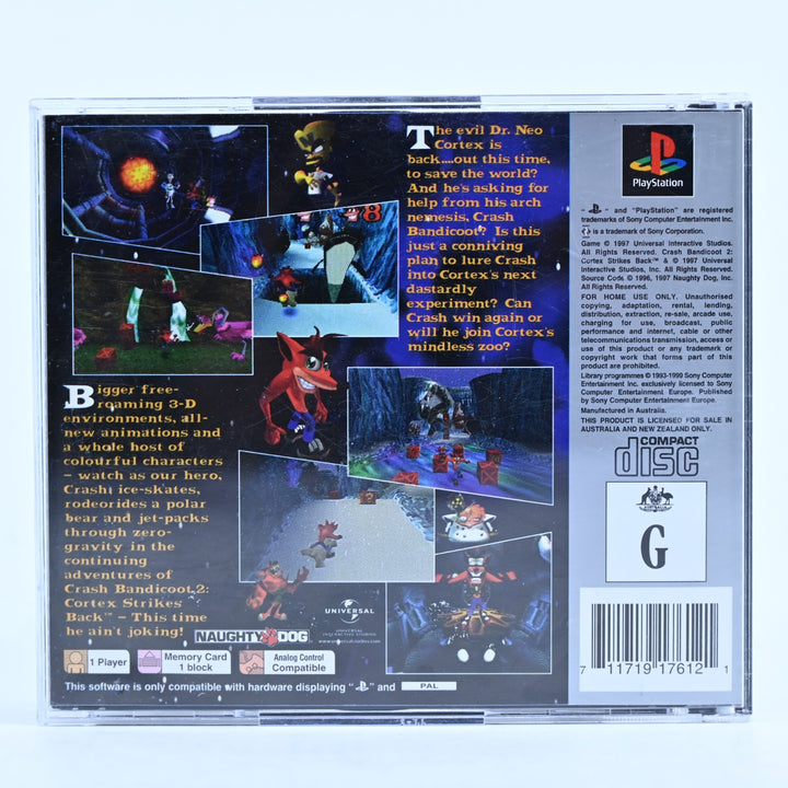 Crash Bandicoot 2: Cortex Strikes Back - Sony Playstation 1 / PS1 Game + Manual