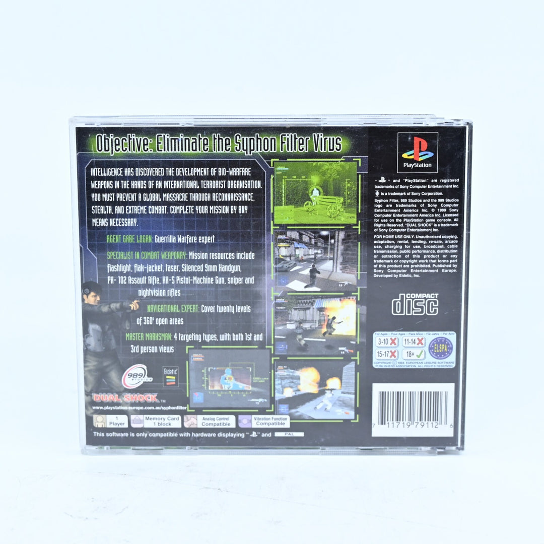 Syphon Filter - Sony Playstation 1 / PS1 Game + Manual - PAL - MINT DISC!