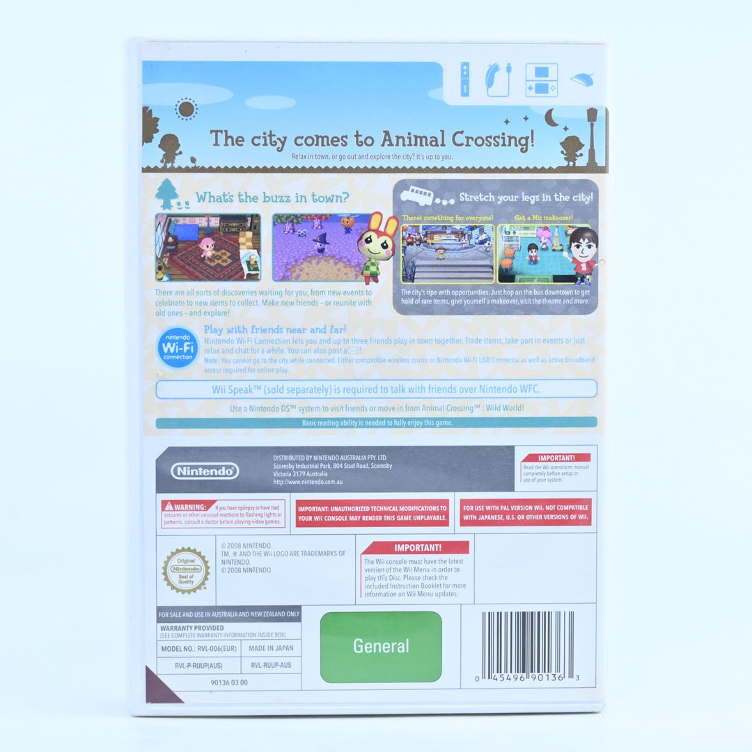 Animal Crossing: Let's Go to the City - Nintendo Wii Game + Manual - PAL