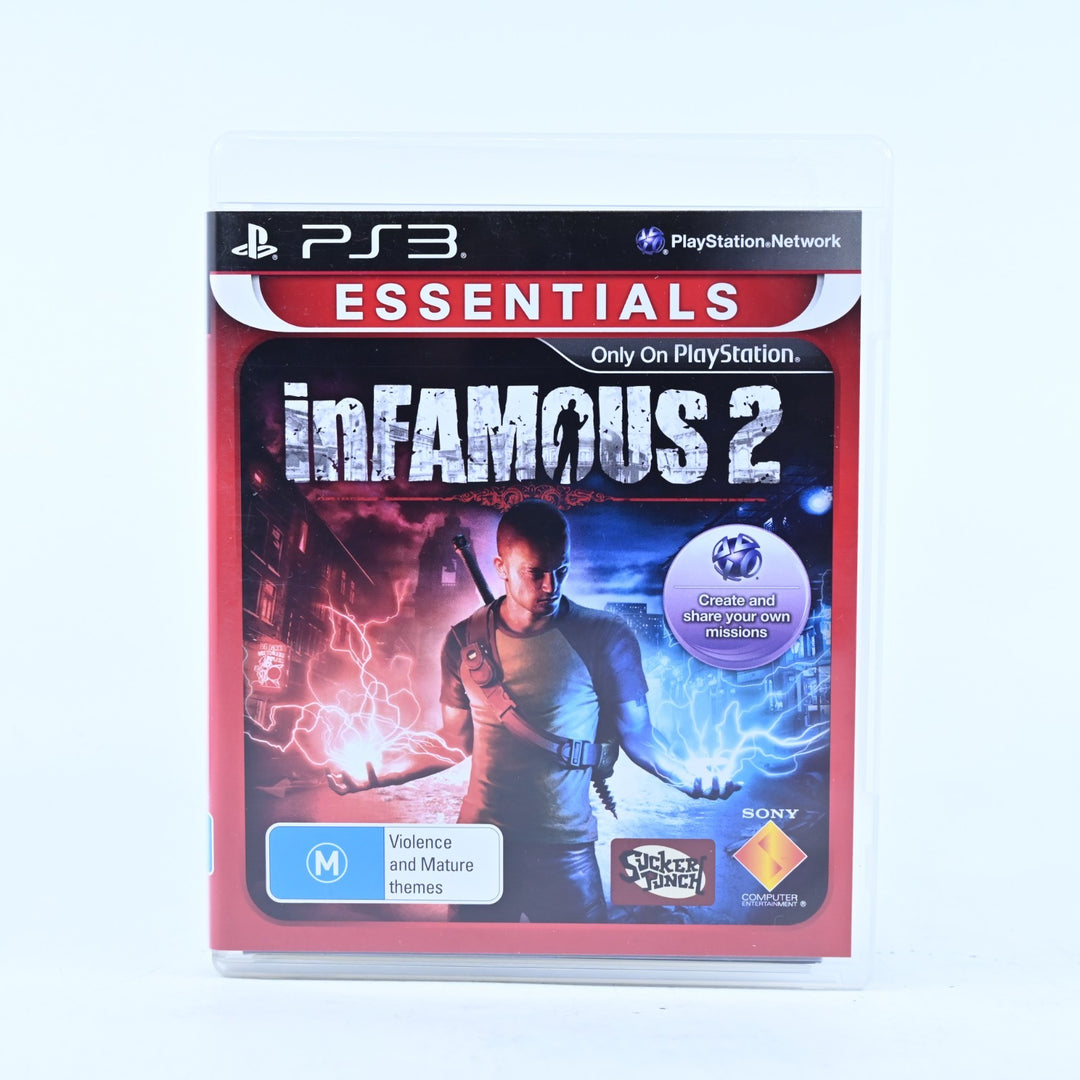 inFamous 2 - Sony Playstation 3 / PS3 Game + Manual - MINT DISC!