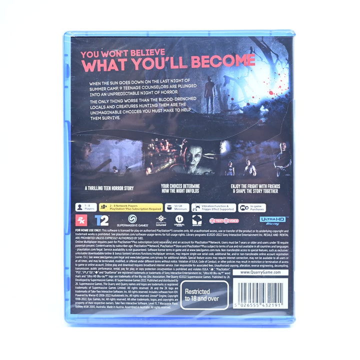 The Quarry - AS NEW - Sony Playstation 5 / PS5 Game - MINT DISC!