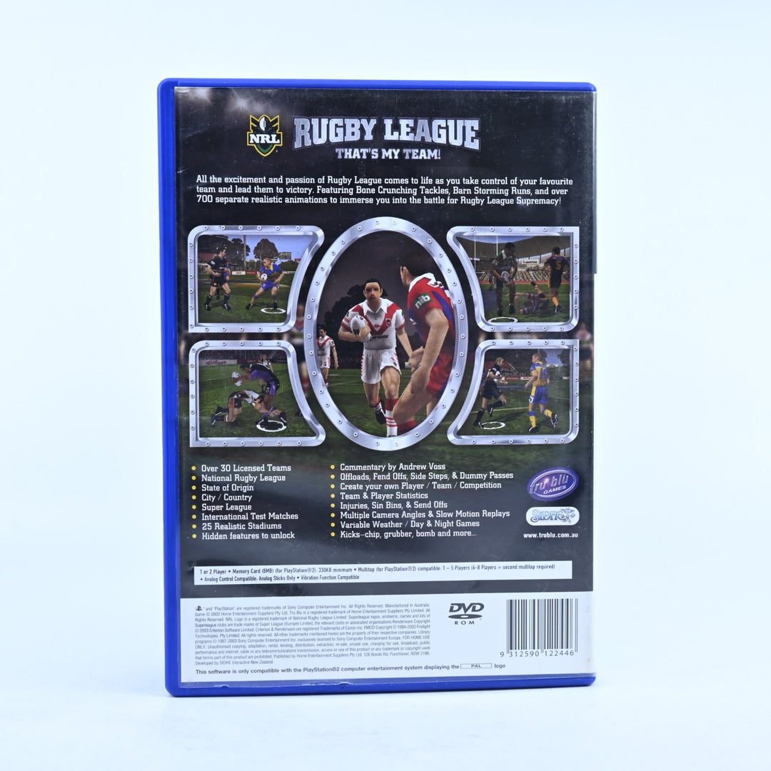 NRL Rugby League - Sony Playstation 2 / PS2 Game - No Manual - PAL - MINT DISC!