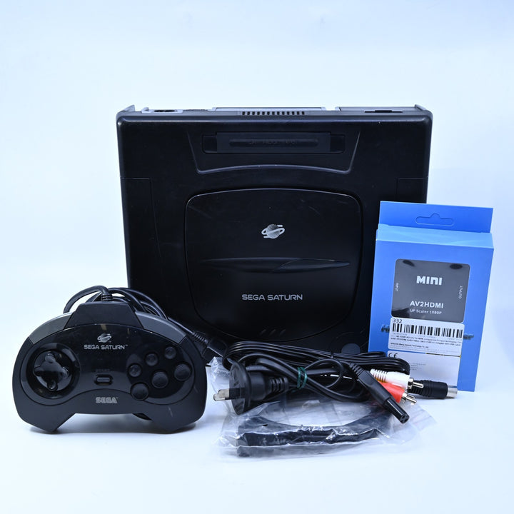 Black - Sega Saturn Console - PAL - Replaced CMOS Battery - FREE POST!