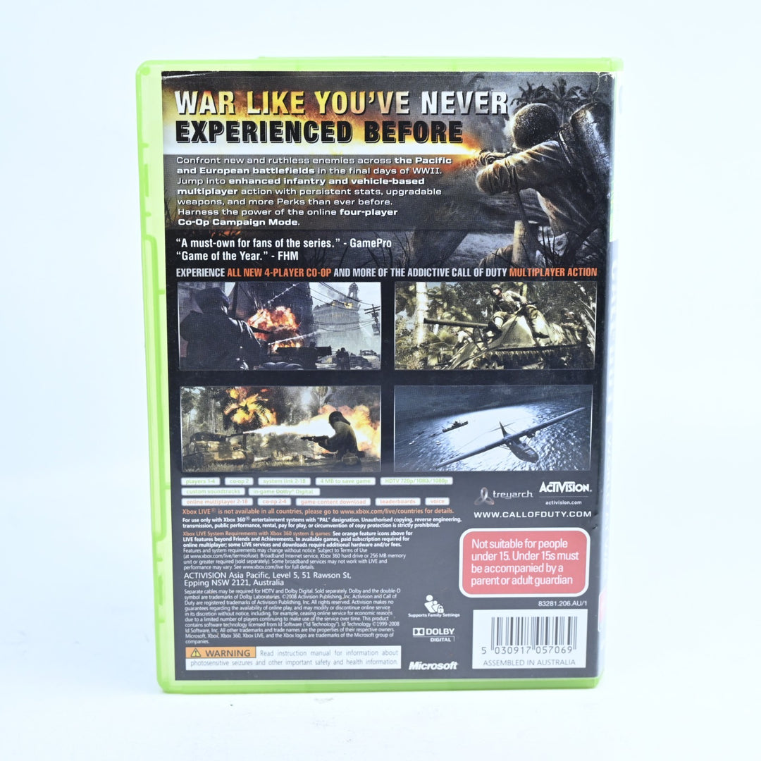 Call of Duty: World at War - Xbox 360 Game + Manual - PAL - MINT DISC!