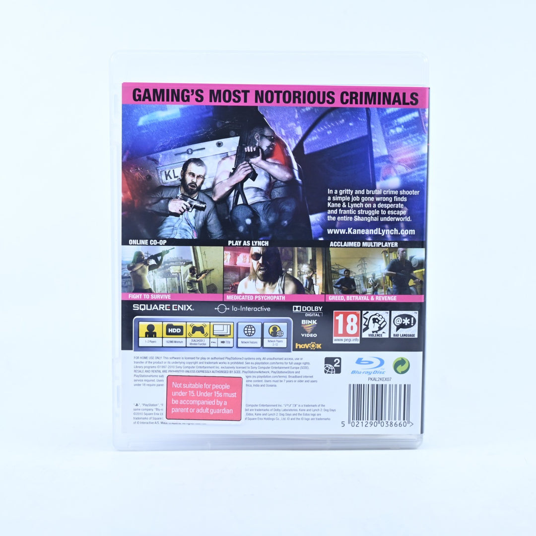 Kane and Lynch 2: Dog Days - Sony Playstation 3 / PS3 Game + Manual - MINT DISC!